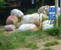 Bales of plastic for recycling in Vietnam photo
