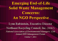 Emerging End-of-Life Solid Waste Management